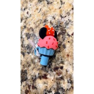Disney Parks Minnie Mouse Ear Cupcake Straw Topper - NEW